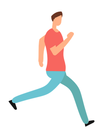 Young Male Jogging  Illustration