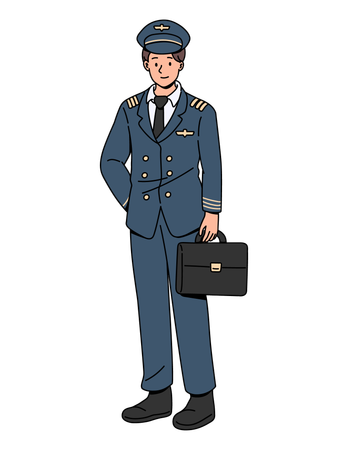 Young male pilot  Illustration