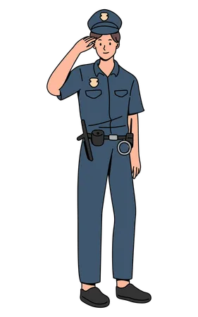 Young male policeman  Illustration