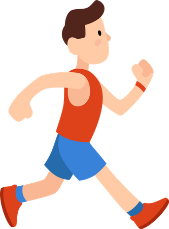 Young Male Running  Illustration