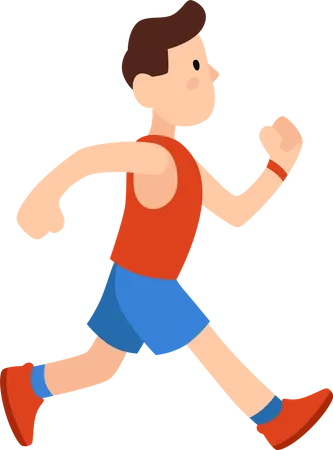 Young Male Running  Illustration