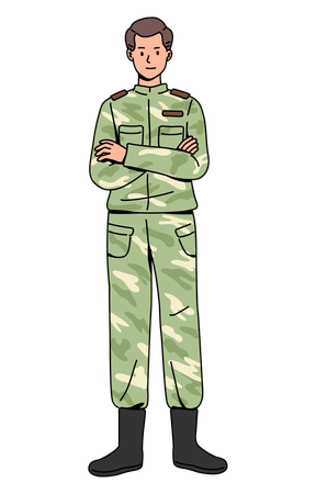 Young male soldier  Illustration