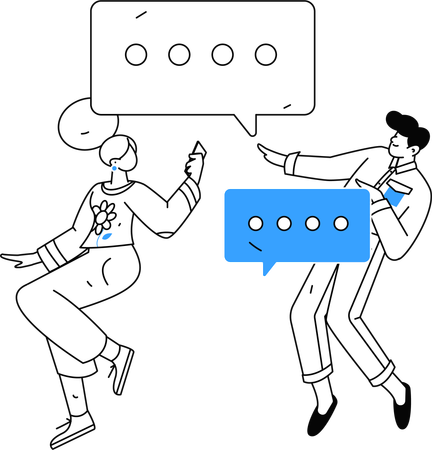 Young man and woman doing business discussion  Illustration