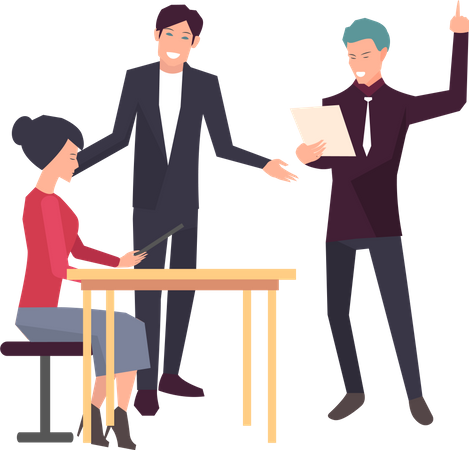 Young man and woman doing business plan  Illustration