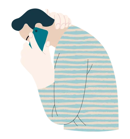 Young Man arguing on phone Illustration
