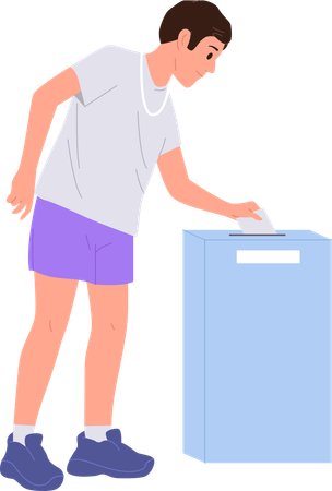 Young man  balloting participating in government vote campaign  Illustration