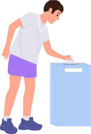 Young man  balloting participating in government vote campaign  Illustration