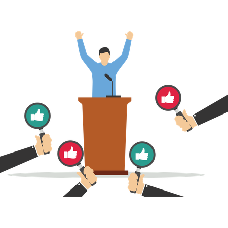 Young man Campaign speech  Illustration