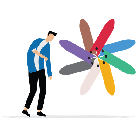 Young man Choose career path  Illustration