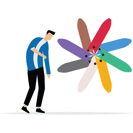 Young man Choose career path  Illustration