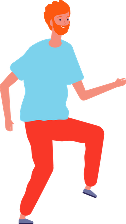 Young man dancing Illustration