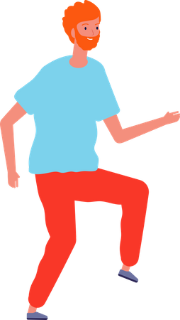 Young man dancing  Illustration