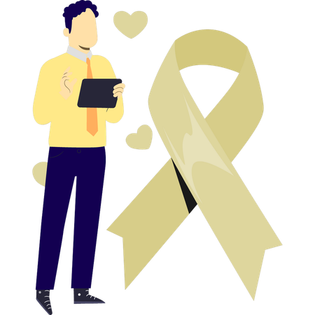 Young man discuss about aids day celebration  Illustration