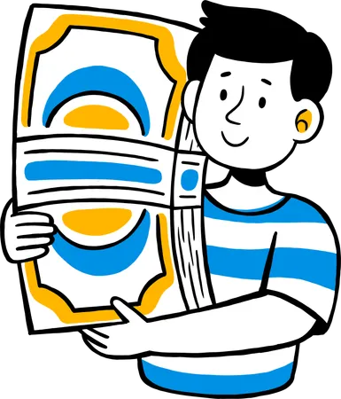Young Man doing cash on delivery  Illustration