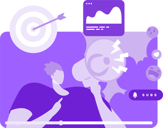 Young Man Doing Content Marketing  Illustration
