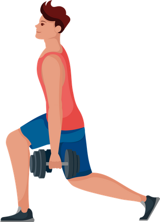 Young Man doing Exercise  Illustration
