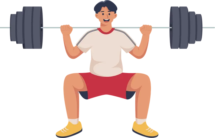 Young Man doing Exercise  Illustration