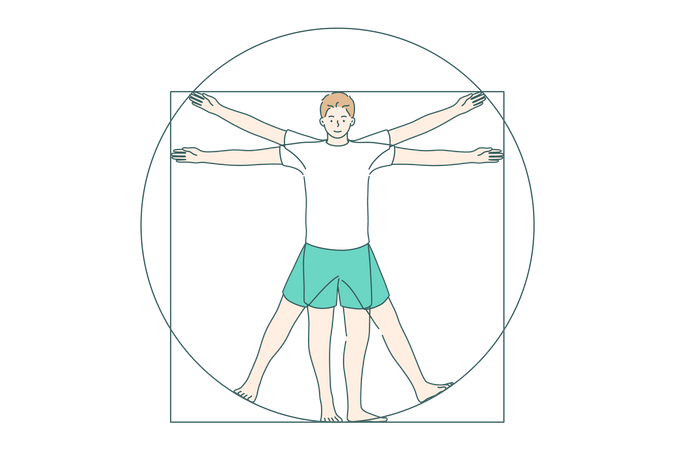 Young man doing exercise  Illustration