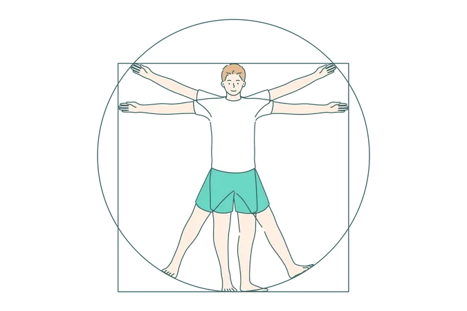 Young man doing exercise  Illustration