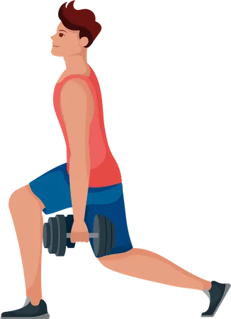 Young Man doing Exercise  Illustration