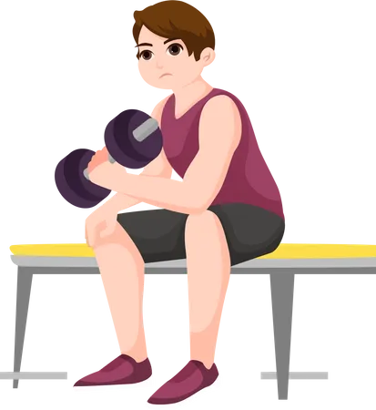 Young Man doing Exercise  Illustration