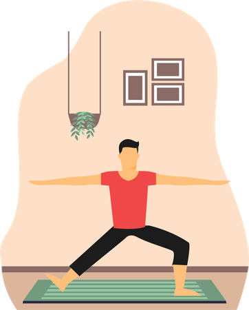 Young Man Doing Exercise In Indore  Illustration