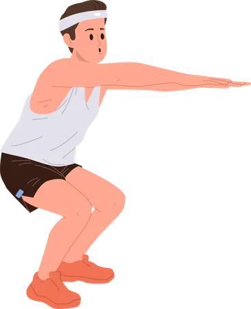 Young man doing fitness workout  Illustration