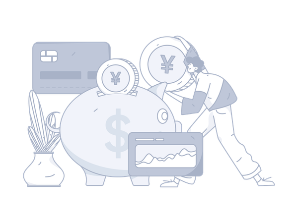 Young man doing Investment analytics  Illustration