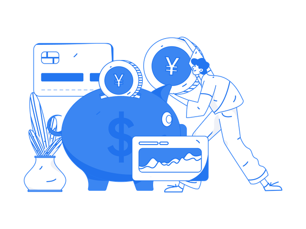 Young man doing Investment analytics  Illustration