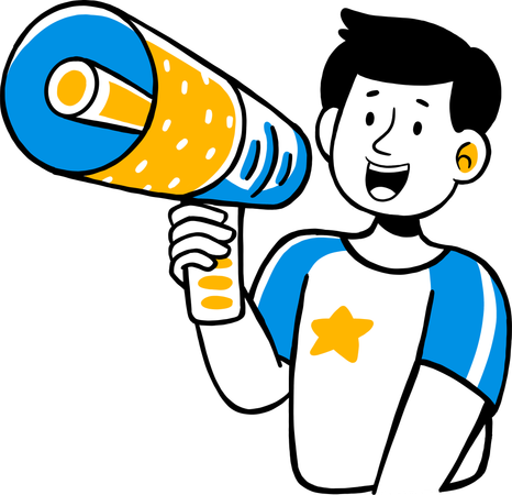 Young Man doing Shopping Promotion  Illustration