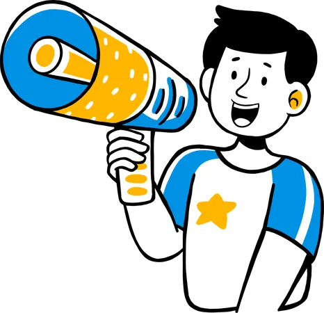 Young Man doing Shopping Promotion  Illustration