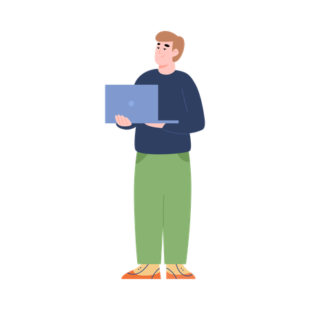 Young man engaged lead generation attracting business customers via internet  Illustration