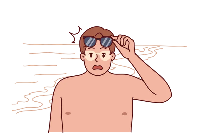 Young man feeling shocked  Illustration