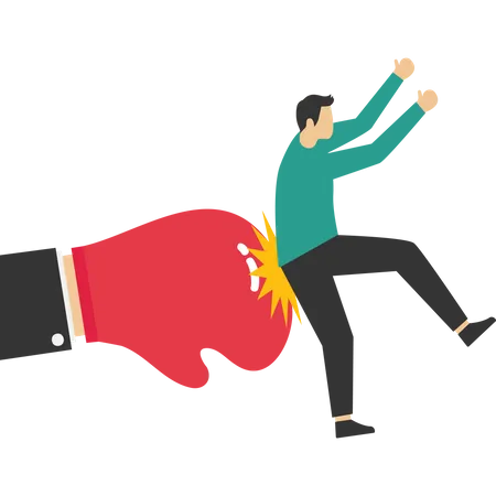 Fight With His Boss And Got Knocked Out Vector Illustration In Flat Style Illustration