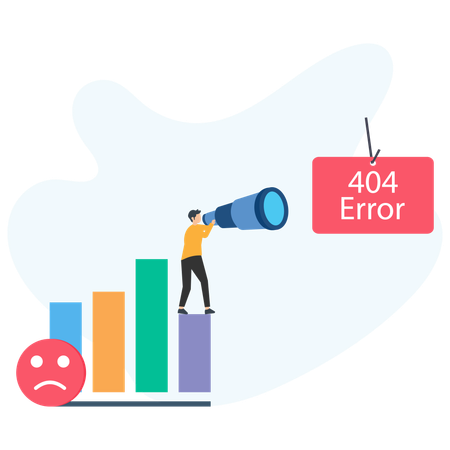 Young man find 404 error  Illustration