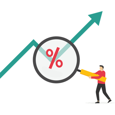 Young man find growth chart  Illustration