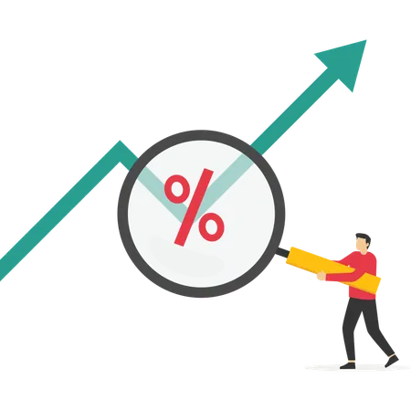 Young man find growth chart  Illustration