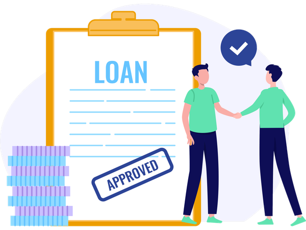 Young man getting Business Loan  Illustration