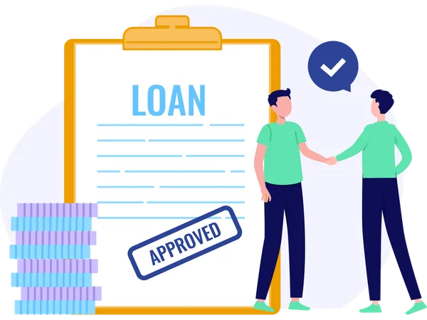 Young man getting Business Loan  Illustration