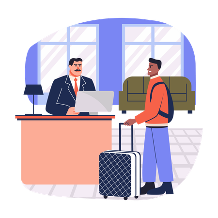 Young man going for Business Travel  Illustration