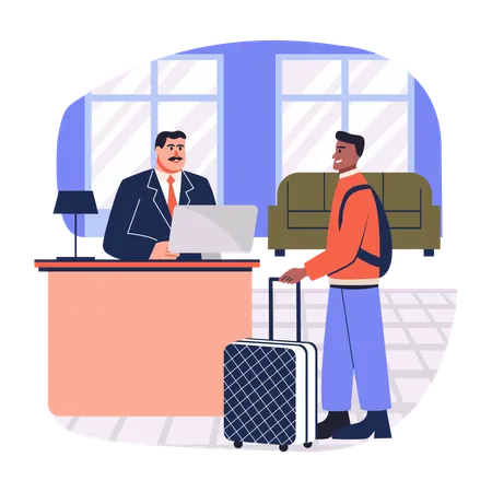 Young man going for Business Travel  Illustration