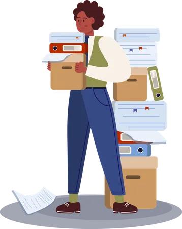 Young man holding business file  Illustration