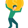 illustration for holding dollar coin