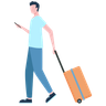 holding luggage illustration svg