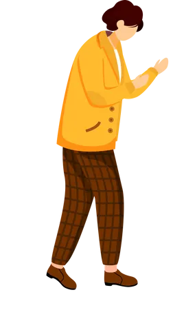 Young man in yellow jacket Illustration