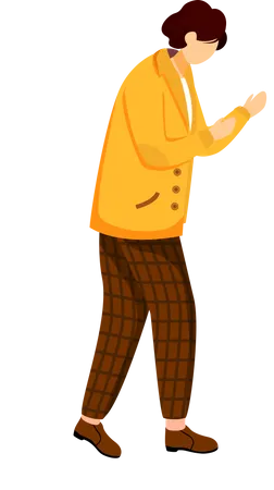 Young man in yellow jacket  Illustration