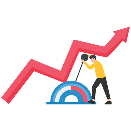 Young man increase growth  Illustration