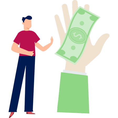 Young man investing money in business  Illustration