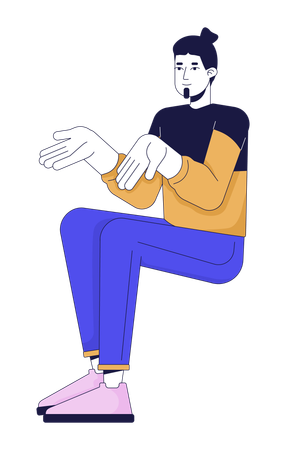 Young man is shrugging  일러스트레이션