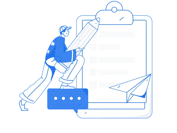 Young man making list  Illustration